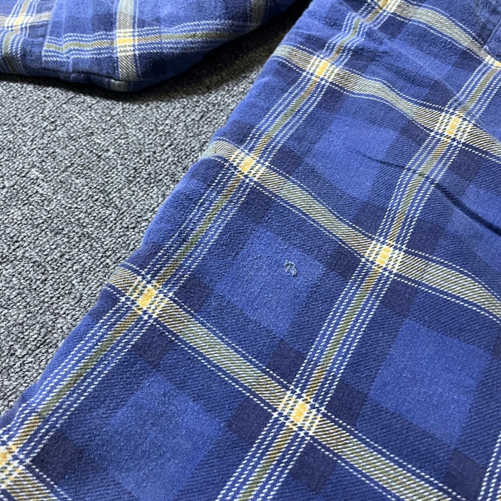 Vintage Wrangler Western Shirt Jacket Large Blue Plaid Quilted Pearl Snap 90s - Picture 6 of 13